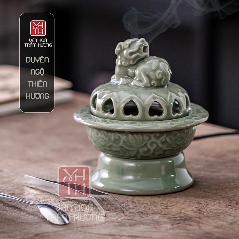 Lư Điện Xông Trầm Nắp Nghê