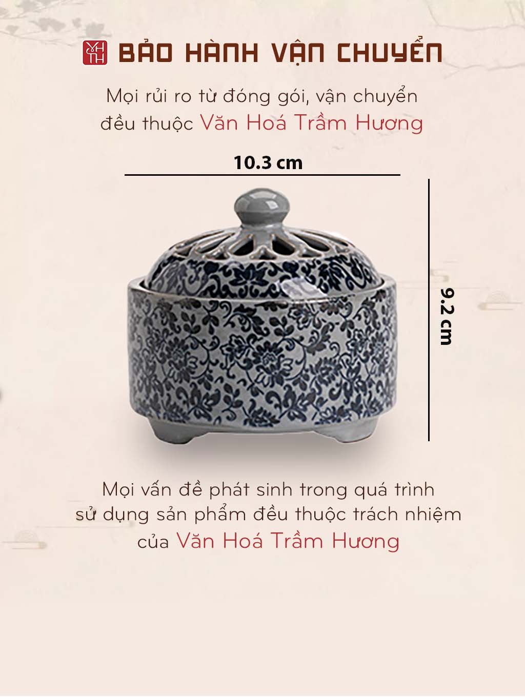 Nên mua lư gốm Hoa Cổ từ Văn Hóa Trầm Hương